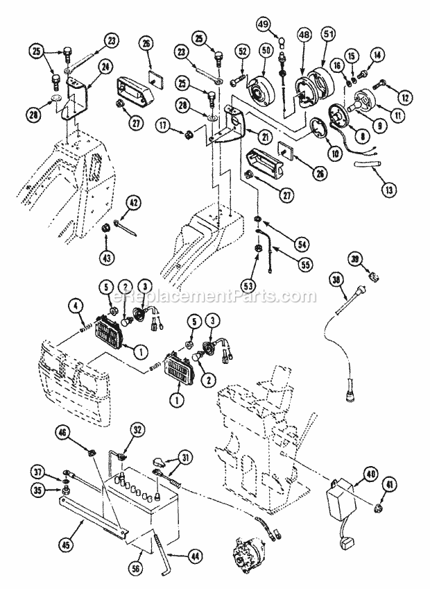 Electric System - Engine System & Lights Diagram and Parts List for 544-434D100, 545-434D100, 546-434D100 Cub Cadet Lawn Tractor